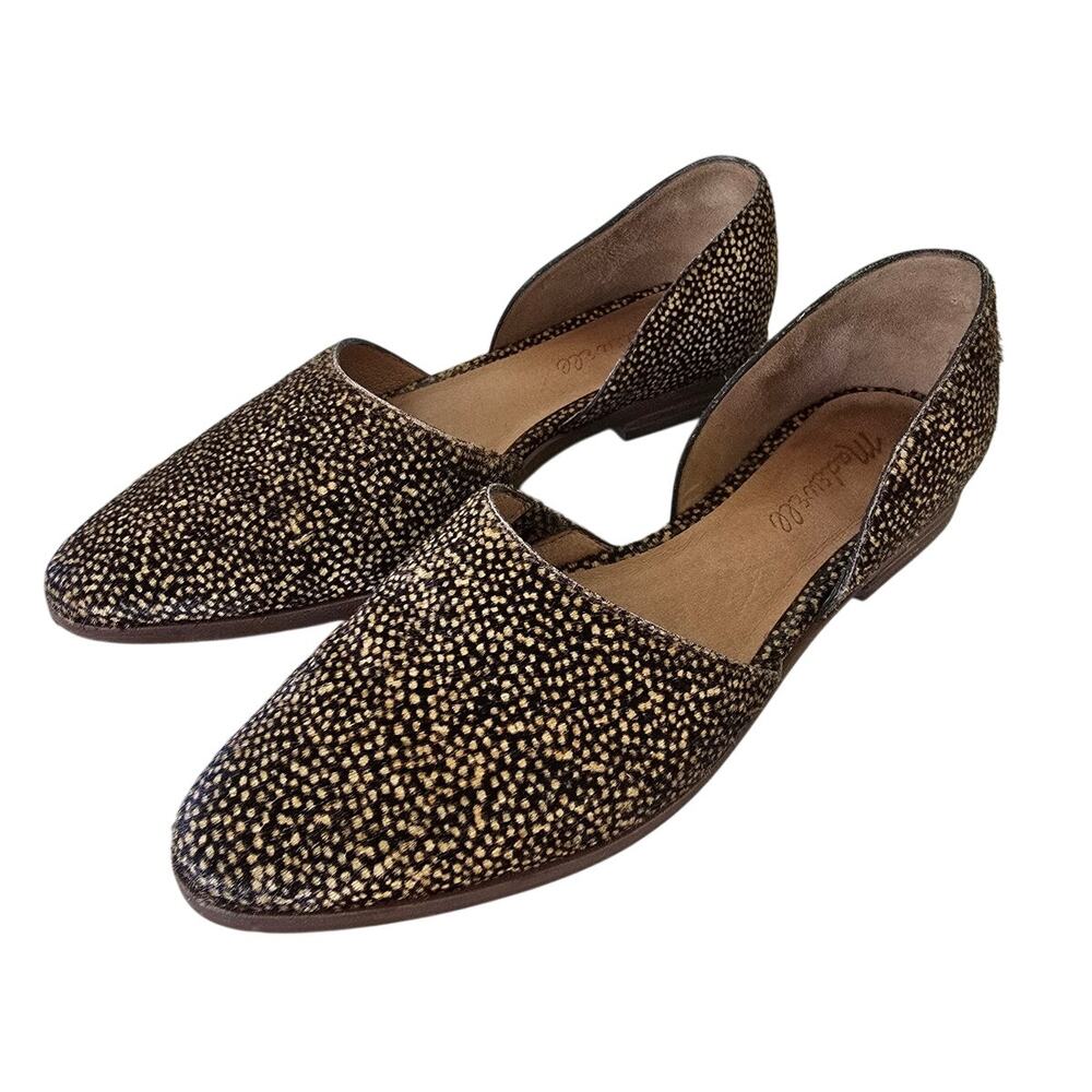 Madewell Marisa D'Orsay Flats Speckled Calf Hair Leather Size 6.5